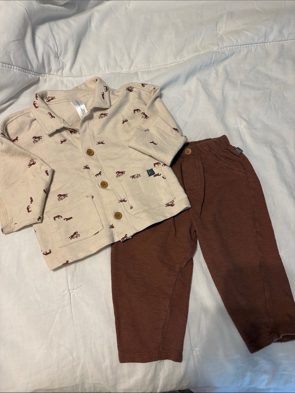 EUC Modern Moments by Gerber 100% cotton horse outfit set